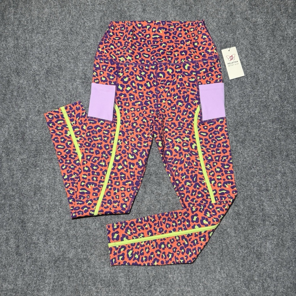 Peloton x Brittany Allen Leopard Cargo Leggings Women Size Medium NEW NWT